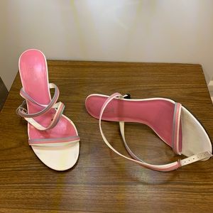 Pink& white size 8 pump heel w/ strap